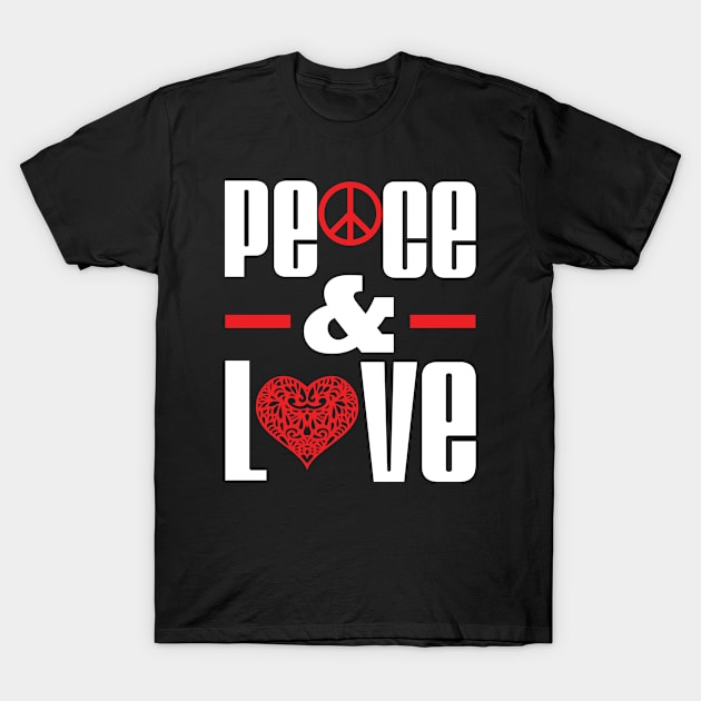 Peace & Love T-Shirt by MonkeyLogick